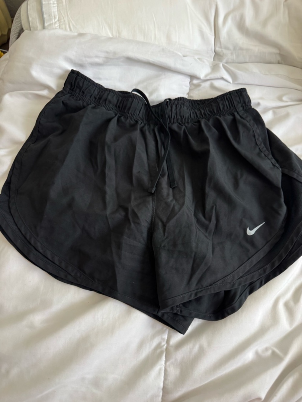 Nike Black Athletic Running Shorts with Reflective Swoosh